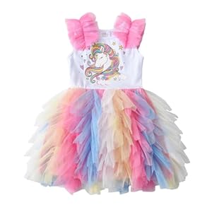 DXTON Toddler Girl Summer Short Sleeve Tutu Party Wedding Birthday Dresses