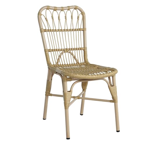 Christopher Knight Home Set of 2 Rekker Patio PE Wicker Dining Chairs, Outdoor Woven Rattan Accent Chair with Iron Frame, Fully Assembled Lounge Chair Outdoor for Garden/Backyard/Balcony, Natural by Christopher Knight Home - Image 6