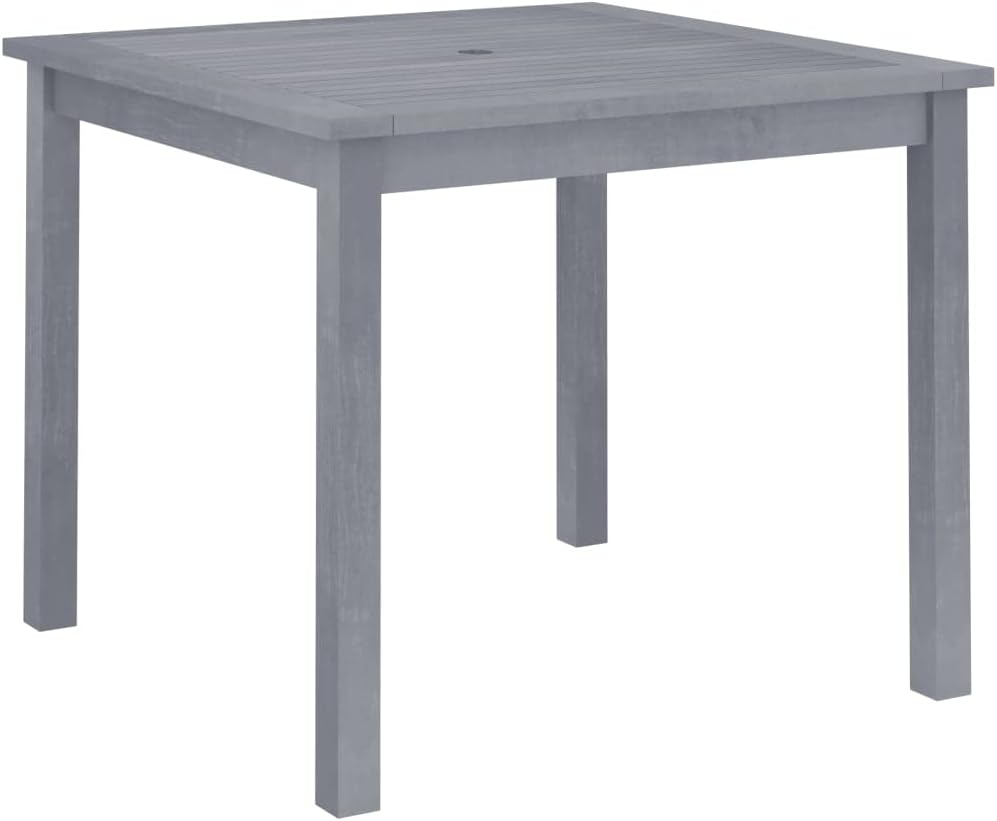 Outdoor Coffee Table with Umbrella Hole, Patio Coffee Table, Wooden Furniture for Patio, Deck, Porch, Balcony, Garden and Backyard, Patio Dining Table 34.6"x34.6"x29.1" Solid Acacia Wood