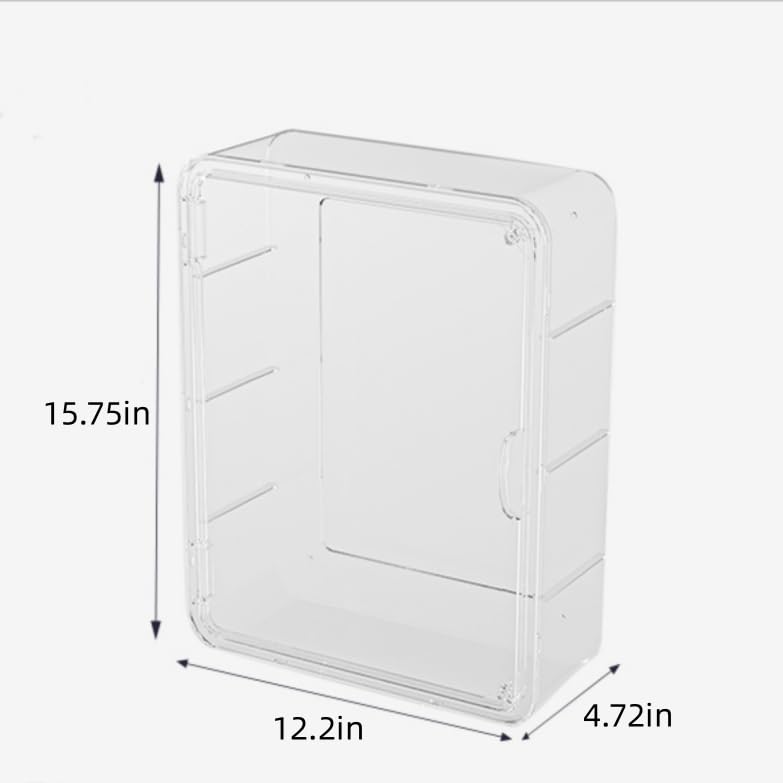 Image of BOHOIDEE 4 Tiers Clear Display Case for Figures, Acrylic Storage Organizers Box with Magnetic Door, Wall-Mounted Dustproof Showcase for Collectibles Action Figure