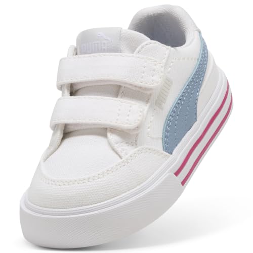PUMA Unisex-Child Court Classic Vulc Hook and Loop Shoes, White-Silver Mist AH25, Little Kid 12.5 - image 2
