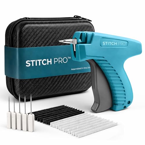 STITCH PRO Stitch Gun for Clothes | Stitchy Quick Clothing Fixer with 5 Needles 500 Fasteners & Premium Carry Case | Micro Tagging Gun Kit for Hemming Sewing Quilting & Repairs