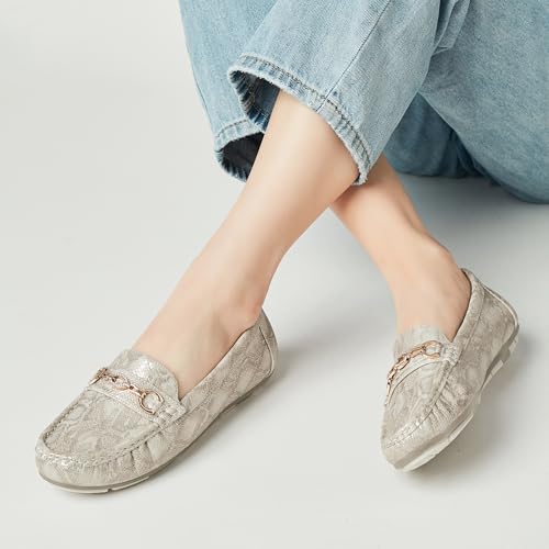 Image of Women's Business Loafers Work Casual Flats Shoes Lightweight Penny PU Leather Slip On Walking Shoes