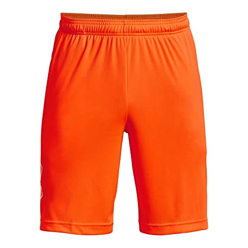 Image of Under Armour Men's Tech GraphicDISC 10 inch Shorts, Blaze Orange (825) /White, Small