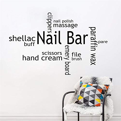 Roonir Salon Wall Stickers Nail Bar Vinyl Wall Decal Girls Beauty Nail Salon Collage Interior Wall Sticker Quotes Salon Manicure Decals Modern Fashion-image-30