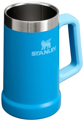 Image of STANLEY Stay-Chill Beer Stein 24 oz | Heavy Duty Big Grip Handle | Beer Tumbler Drink Cup, Holds 2 Cans | Insulated Stainless Steel Party Mug | BPA-Free | Azure