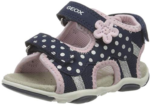 Geox B Sandal AGASIM Girl, Sandalias de Punta Descubierta Bebé-Niñas, Azul (Navy/Pink C0694), 25 EU