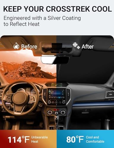 Image of Proadsy Front Windshield Sun Shade Foldable Sunshade Protector Custom Fit 2018-2025 Crosstrek 2.0i Premium Limited Wagon Accessories 2026 Upgrade