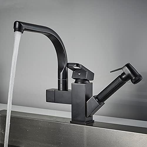 Faucet for Bar Farmhouse Commercial, Gold Stainless Steel Pull Out Kitchen Faucets, Rotatable Mixer, Deck Mounted Water Sink Taps,Cromo-A