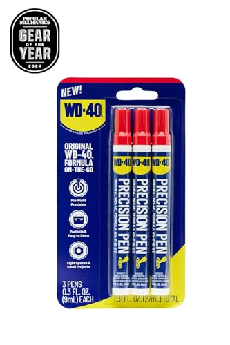 WD-40 Original Formula- Precision Pen On-The-Go, Lubrication with Pin-Point Precision, Controlled Flow. Portable, Easy to Hold, Easy to Store, Ideal for Small and Tights Spaces, 0.3 fl oz [3-Pack]