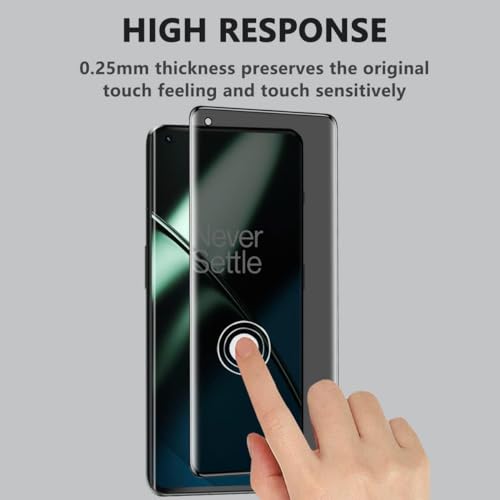 Image of Privacy UV Tempered Glass Screen Protector for OnePlus 11 (6.7 Inch) - Anti-Spy, 9H Hardness, Scratch-Resistant, 100% Fingerprint Working, Easy Installation