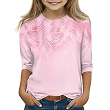 3/4 Sleeve Boys Shirts Size 14-16 Oversize Round Neck Girls' Tops, Tees & Blouses Size 14-16 Loose Fit Floral Print Summer Vacation Girls Blouses 2T Boys Clothes Fall/Winter Pink