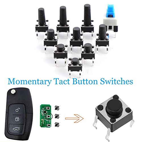 OCR 180Pcs Tactile Push Button Switch 10 Values 6x6mm Micro Momentary Tact Button Switches Assortment Kit