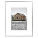 Golden State Art 8x10 Classic Satin Aluminum Landscape Or Portrait Table-Top Photo Frame With Ivort Color Mat For 5x7 Photo & Real Glass (Silver)