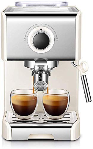 QUSYZD Máquina de café Máquina de café Retro Total Semiautomática Máquina de Espresso 15 Bar Acero Inoxidable con burbujeador de Leche, Empaquetado con Accesorios de café,