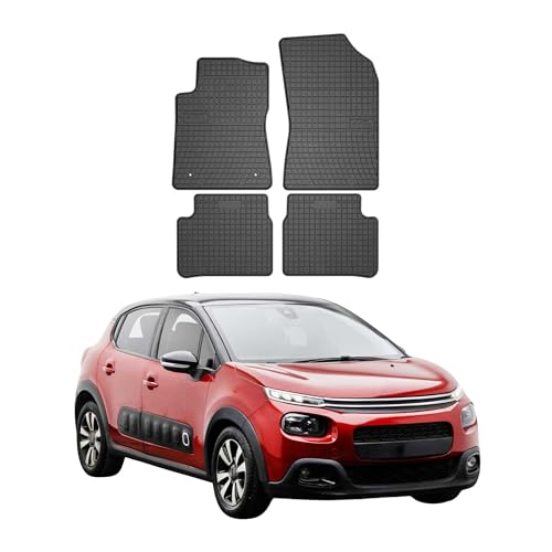 Tapis de sol Citroen C3 2016-2022 OMAC en caoutchouc noir sur mesure