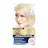 L'Oreal Paris Excellence Crème Permanent Hair Dye, Triple Care Hair Color with Pro-Keratine Complex for 100% Gray Hair Coverage, 01 Extra Light Natural Ash Blonde, 1 Kit