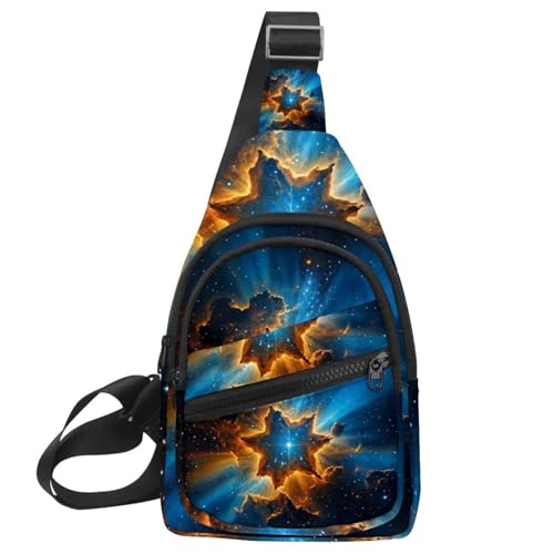 Mochila cruzada Stars Nebula Sling Lateral multicolor ligera de 30x18cm