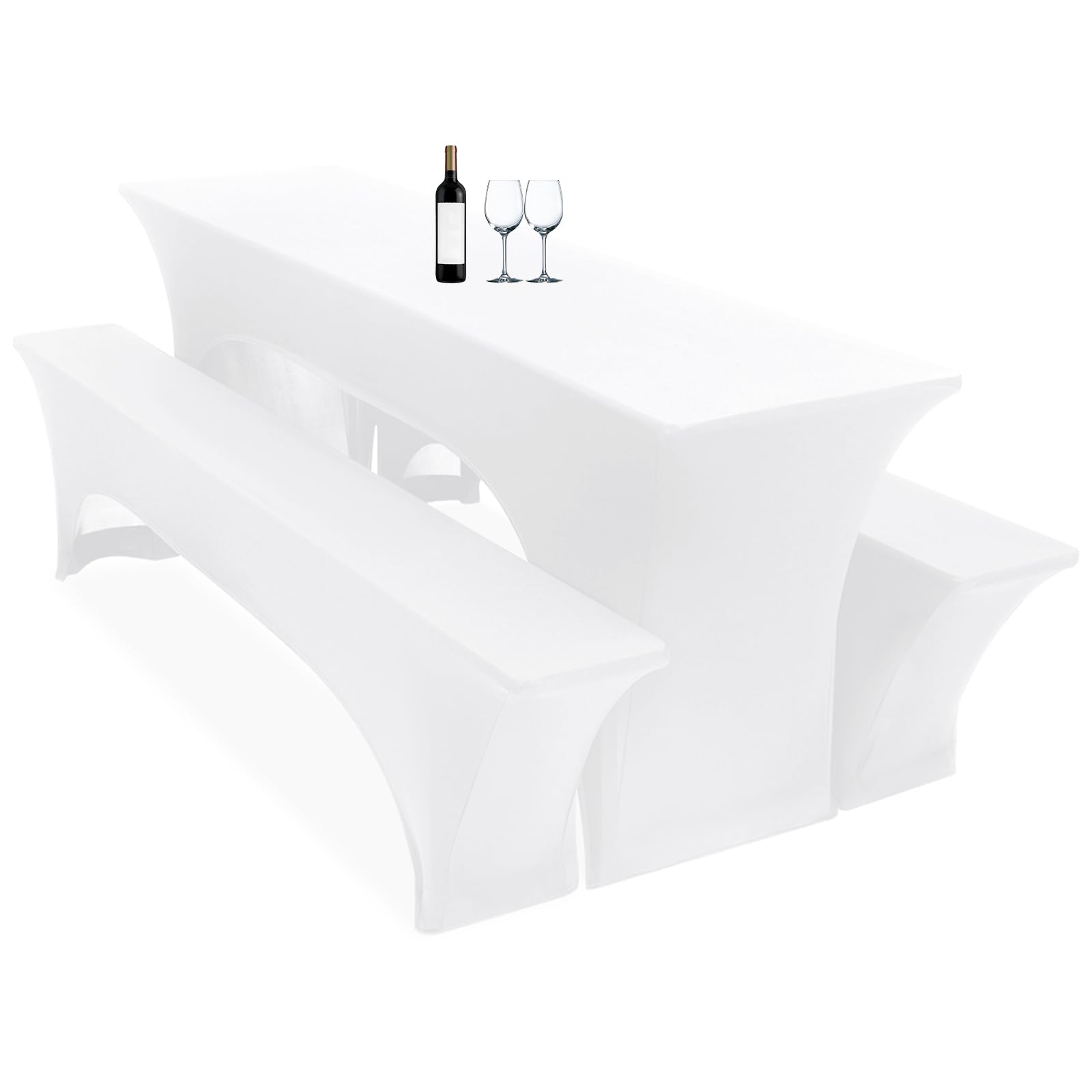AddLiving Lot De 3 Coussins Pour Banc à Bière, Rouge/blanc, Pour Tente à Bière, Coussins Et Nappe, Décoratifs Et Faciles D'entretien, Idéaux Pour Les Fêtes De Jardin, 240 X 70 Cm