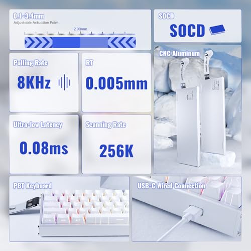 Clavier magnétique 8K ATTACK SHARK X68MAX HE à déclenchement rapide - 3