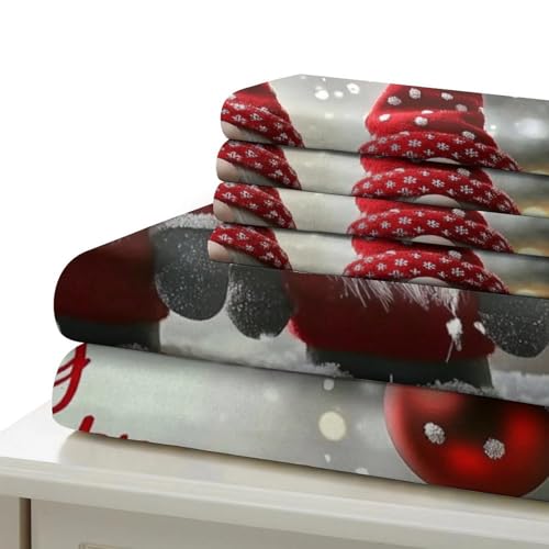 Gnomes de Noël parure de lit 3D effet microfibre ultra douce durable