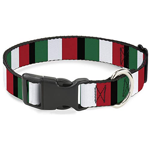 Buckle-Down Plastic Clip Collar - Italy Flags - 1' Wide - Fits 15-26' Neck - Large