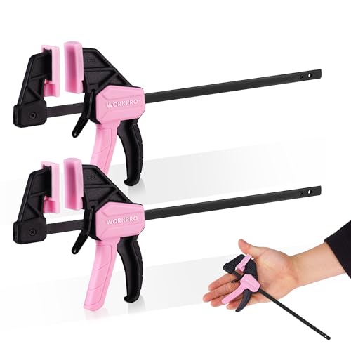 Catálogo para Comprar On-line Sargentos, tornillos y pinzas los más recomendados. 42 WORKPRO Mini sargentos de barra de 6' para carpintería, paquete de 2, sargento/separador de una mano, sargento F de uso ligero con cambio de tornillo y límite de carga de 50 lb,...