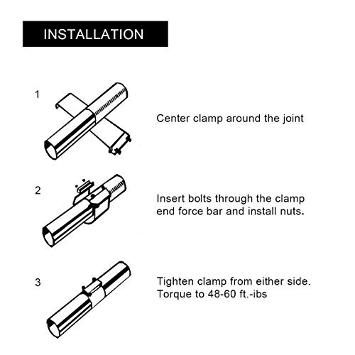 Speedwow 2.0 Inch Butt Joint Exhaust Clamp Band Coupler Sleeve Stainless Steel 2 Pcs… #TOP5