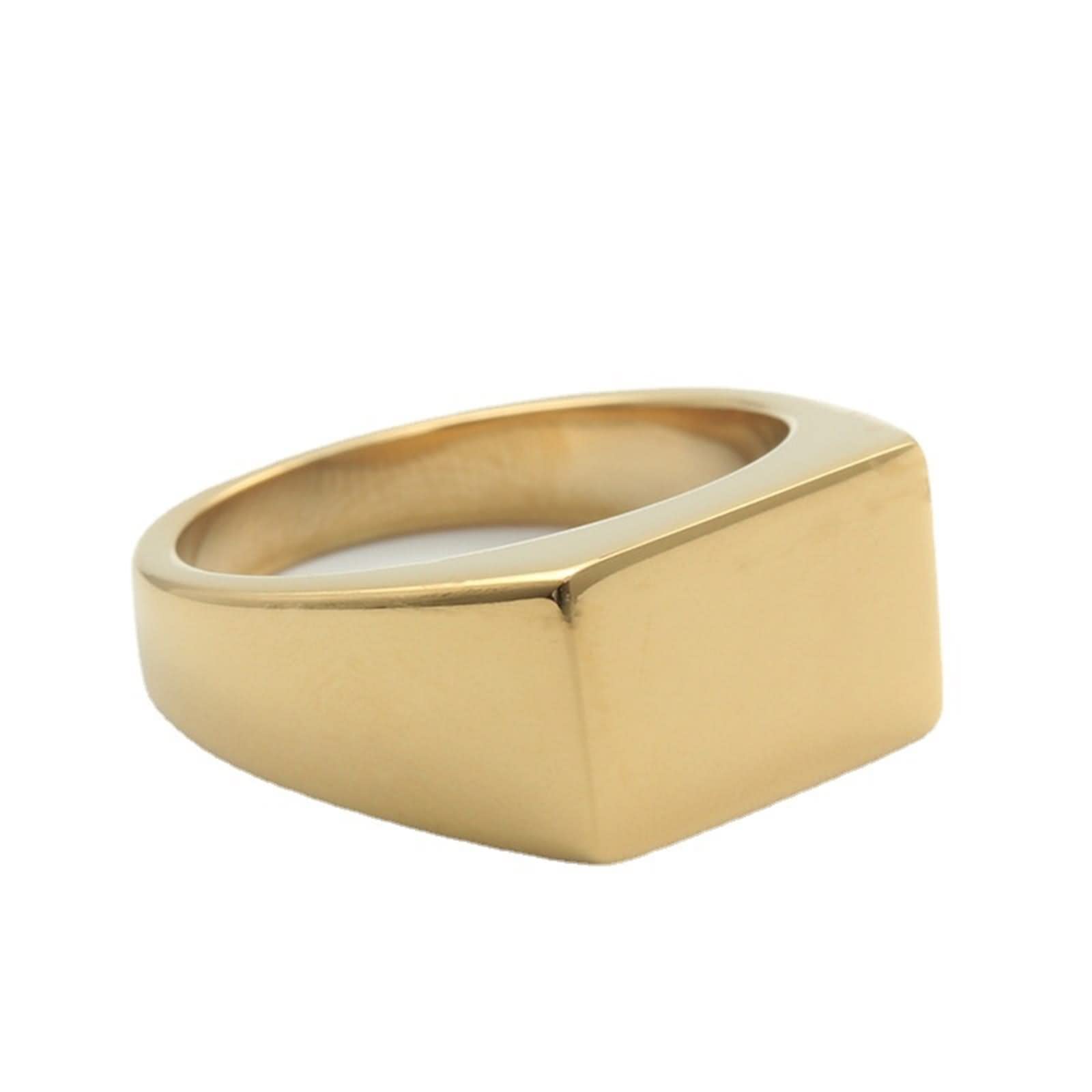 Aotiwe Anillos Simples, Joyas de Acero Inoxidable Hombre Forma Rectangular de Anillo de 10 mm / 12 mm