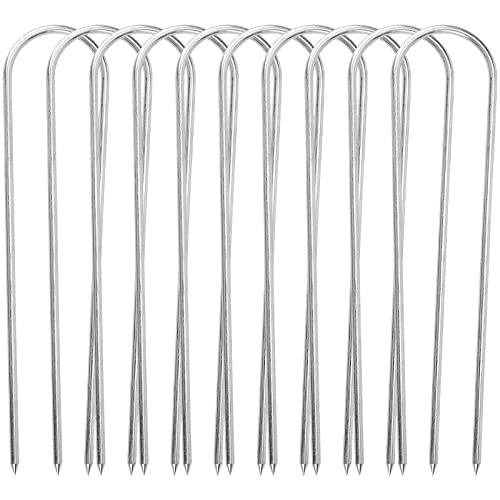 ZEONHEI 10 PCS 12 Inch Trampoline Anchor Kit, Trampoline Stakes U Shaped Ground Anchors Heavy Duty