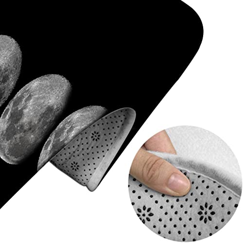 Badezimmerteppich-Set, 3-teilig, Emotionsphasen des Mondmusters, waschbare Badeteppiche, rutschfest, mit Rückenpolster, Konturteppich und Toilettendeckelbezug – Bild 5