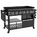 Royal Gourmet GB6000 6 Burner Propane Gas Griddle with Folding Side Tables, 44-Inch Flat Top Grill with Double-Layer Bottom Shelves for Outdoor Party or Backyard Barbecue, Black