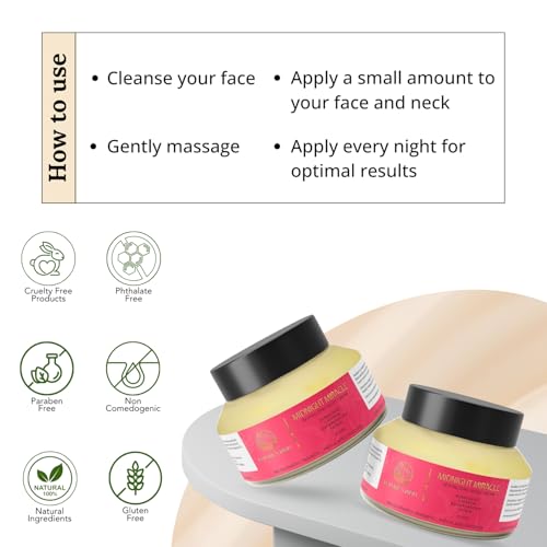 Image of Nature's Kinn - Midnight Miracle Night Cream 50gm | Boosts Collagen for Anti-Ageing | Kumkumadi Oil, Hyaluronic Acid, Niacinamide & Vitamin C | Deep Nourishment for Glowing, Youthful, Hydrated Skin