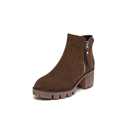 Bottes nubuck anti-froid avec fermeture éclair latérale pour enfilage rapide et sans effort