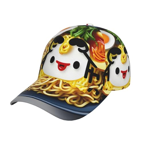 Gorra Beisbol Ramen De Fideos con Huevo En Taza Gorras Deportivas Regalo Baseball Cap Ajustable Gorra Deportiva para Pesca Running Tenis