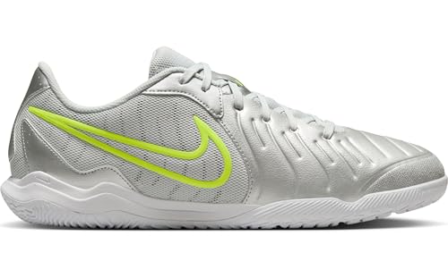 Nike Nike Tiempo Legend 10 Academy Indoor/Court Low-Top Soccer Shoes (DV4341-001, Metallic Silver/Volt/White) Size 12.5