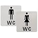 NATEE 2pcs Plaque de Porte Femmes et Hommes, Sticker Toilette 12.4cm x 12.4cm 1 Paire de Toilette WC Autocollant Amovible 3D Miroir Vinyle Art Wall Sticker