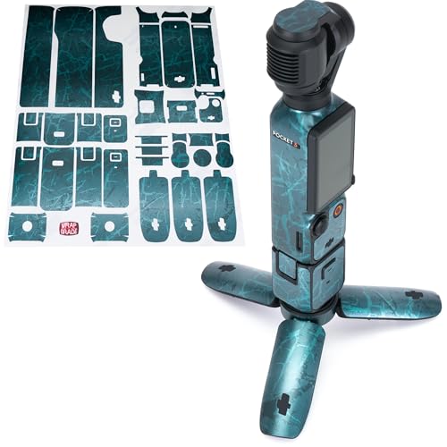 WRAPGRADE Skin Stickers Compatible with DJI Osmo Pocket 3 Decal (Blue Rustic Metal)