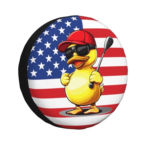 Image of Funny Duck Spare Tire Cover Weatherproof Universal Wheel Protectors Cute Duck Wheel Covers for Rv Camper Travel Trailer SUV Truck 15 Inch