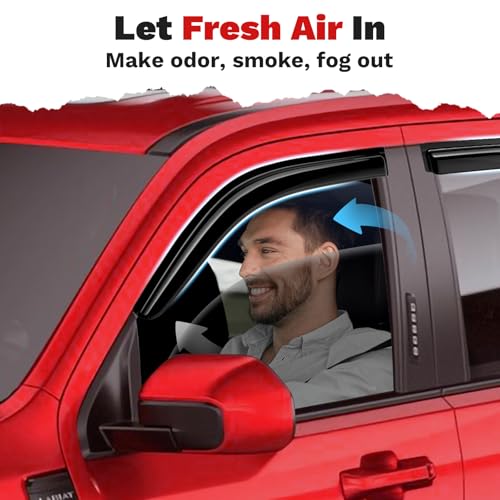 Image of Canvcle Maverick Rain Guards - Window Visors for Ford Maverick 2022-2025 2026, Outside-Mount Tape-On Side Window Wind Deflectors for Maverick Accessories Vent Visors Shades Rainproof 4PCS
