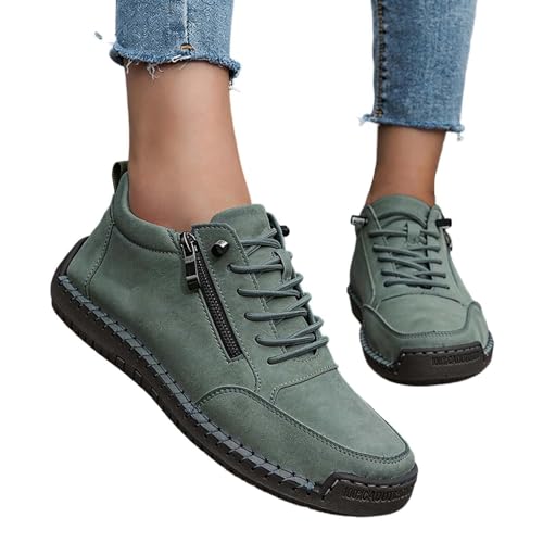 Mocassins plats à enfiler avec zip pour marche décontractée