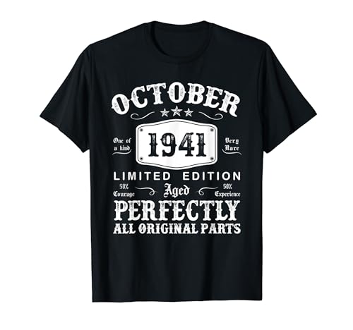Octubre 1941 83 Años Cumpleaños Hombre Fabricado En 1941 Camiseta