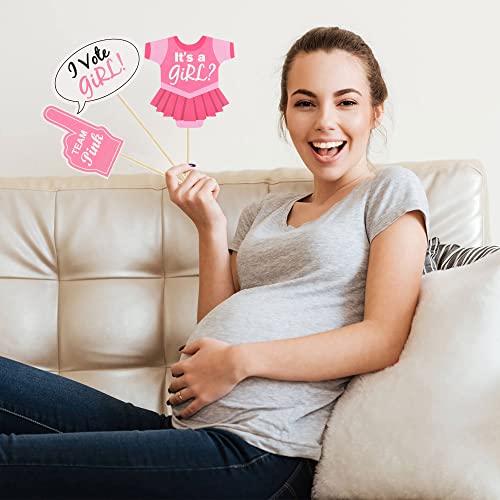 Lucleag Baby Shower Photo Booth Props Set, 30Pcs Gender Reveal Photo Props & Baby Shower Selfie Frame For Party Photos Decor, Boy Or Girl Photo Props Selfie Props For Baby Shower Party Supplies #TOP1