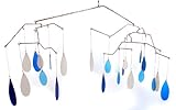 Blue Handworks Glass Raindrops Mobile Yard Art