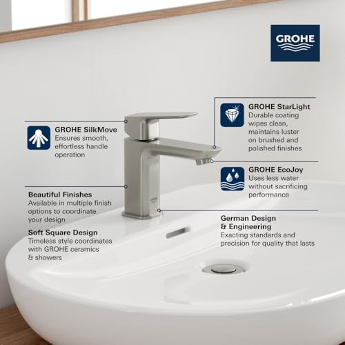 Grohe 1018992430 Cubeo Single Hole Single Handle S-Size Bathroom Faucet, Less Drain, 1.2 GPM, Matte Black by GROHE - Used condition - Image 3