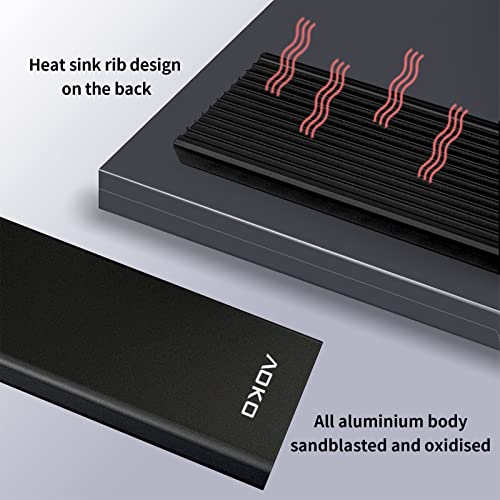 Image of AOKO Aluminum M.2 Enclosure NVMe SATA SSD Reader Adapter, External M.2 SSD to USB-C 3.2 Gen 2 (10 Gbps) NVMe Enclosure for M.2 PCIe NVMe & SATA(NGFF) SSDs