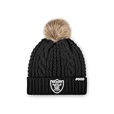 FOCO Las Vegas Raiders NFL Womens Faux Fur Pom Beanie Team Color
