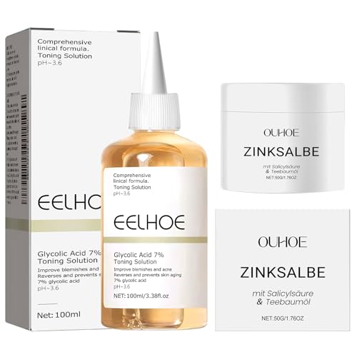 Crema Acne, Glycolic Acid 7% Toning Solution Resurfacing, Tónico Ácido Glicólico Rostro, Anti Acne, Ilumina el Tono de la Piell (color6)