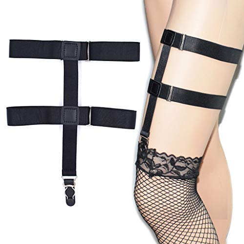 Women Girls Socks Stays Adjustable Elastic Socks Garters Locking Non-Slip Clips - Thumbnail 4