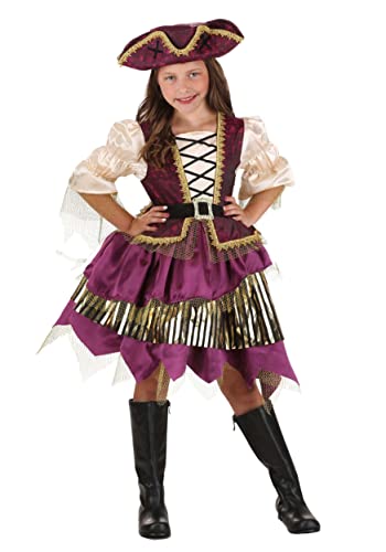 Disfraz Premium de Pirata Púrpura para Niñas miniatura 2